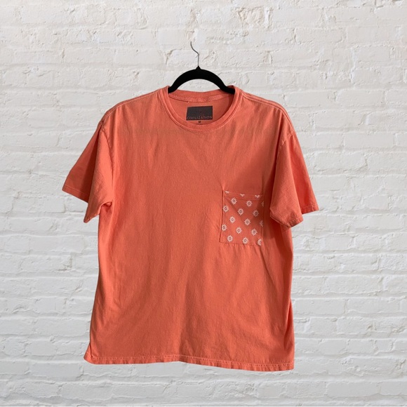 DENIM CIVILIZATION Orange T-shirt - Men’s Medium - Picture 1 of 4